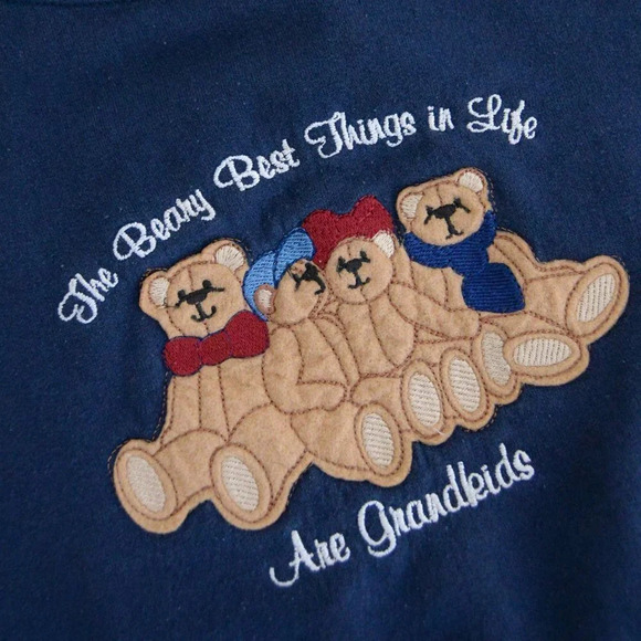 Vintage M&C Sportswear Teddy Bears Grandmacore Navy Crewneck Sweater XL - Picture 9 of 11